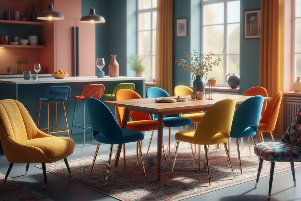 כסאות פינת אוכל בצבעים