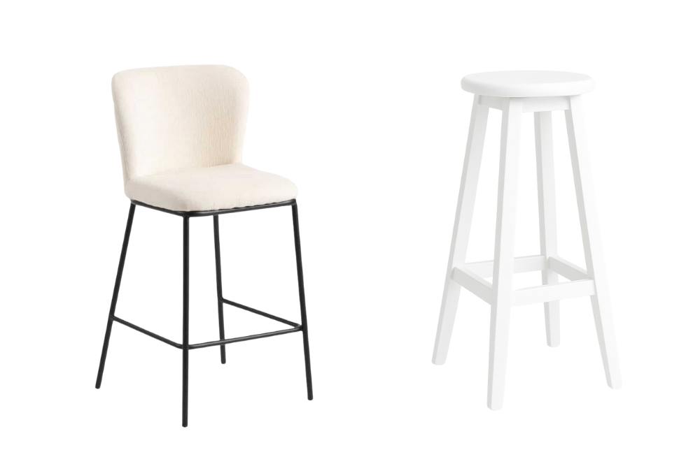 כיסא בר עם משענת ובלי משענת