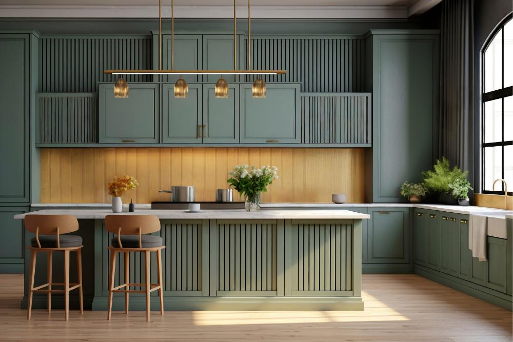 מטבח מעוצב בסגנון וינטג מודרני