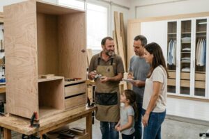 משפחה בנגריה של חברת ייצור ארונות בנגרות אישית