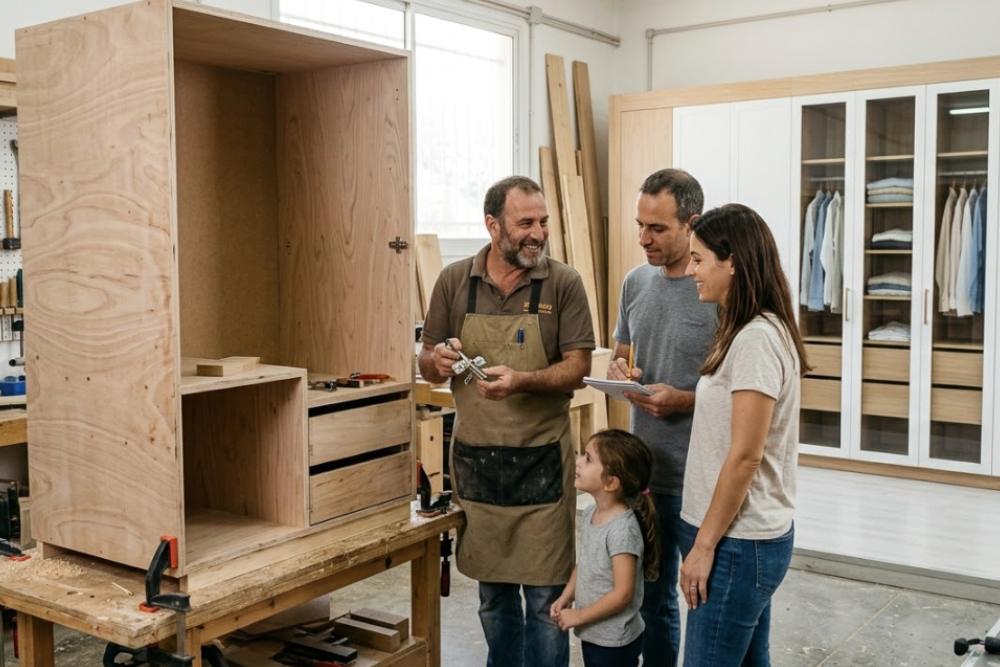 משפחה בנגריה של חברת ייצור ארונות בנגרות אישית
