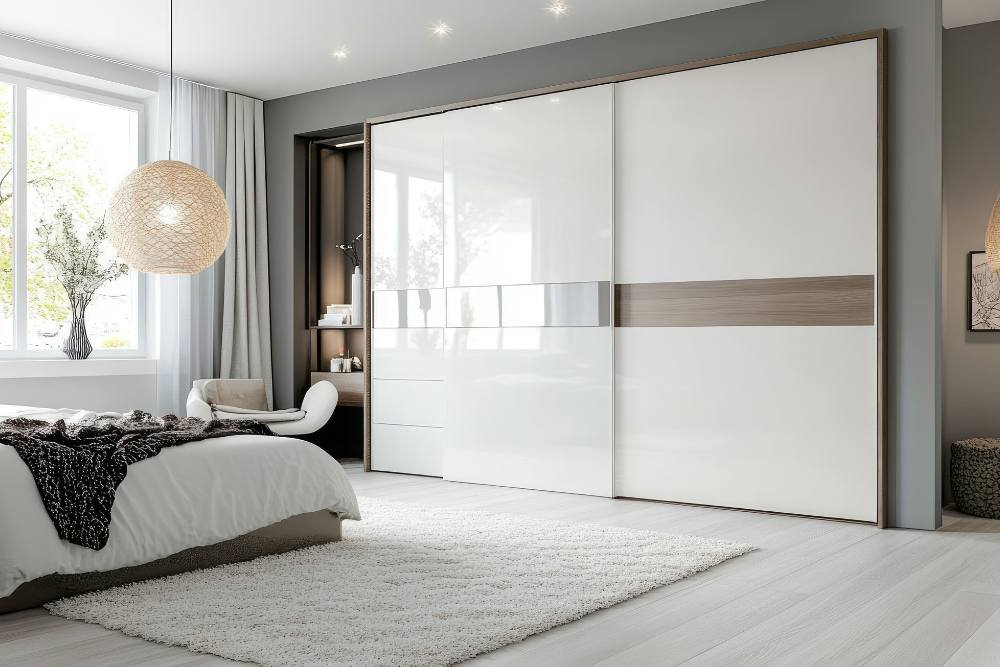 ארון הזזה מעוצב בסגנון מינימליסטי